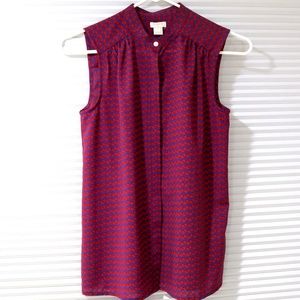 J Crew sleeveless cherries blouse